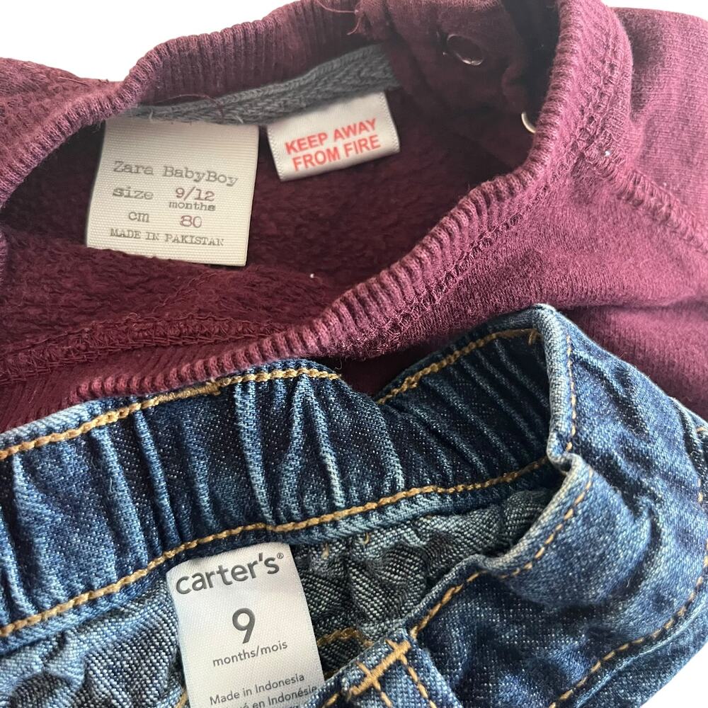 Baby Boys Clothes Bundle 9-12M Fall Winter| Tops Pants Rompers Lot - Picture 3 of 13